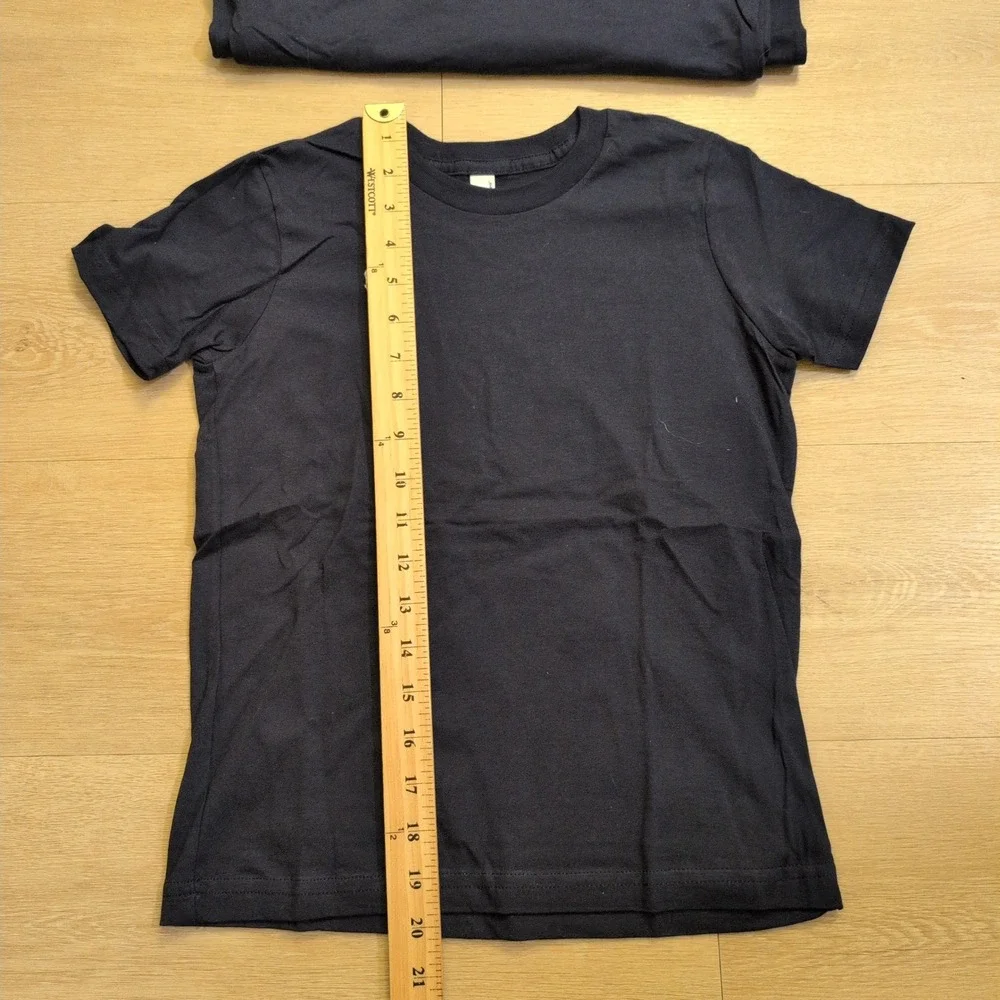 American Apparel Youth Size 8 Black Short Sleeve T-Shirt Tee Bundle of 4